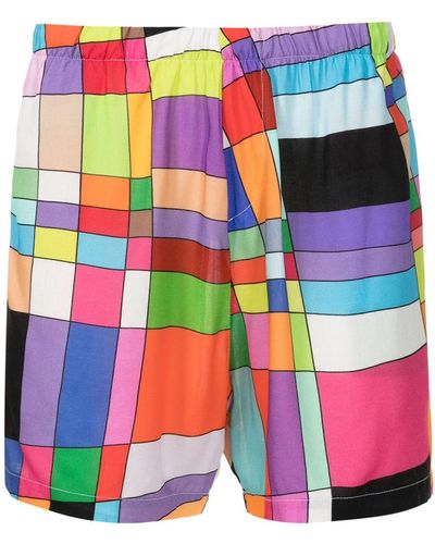 Amir Slama Graphic-print Elasticated-waistband Shorts - Multicolour