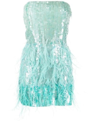 retroféte Anastasia Sequin-embellished Strapless Dress - Blue