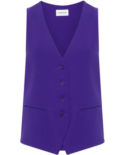 P.A.R.O.S.H. Buckle-strap Crepe Waistcoat - Purple