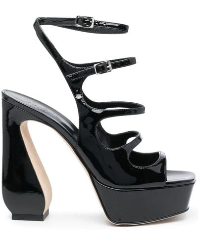 SI ROSSI 130mm Sculpted-heel Platform Sandals - Black