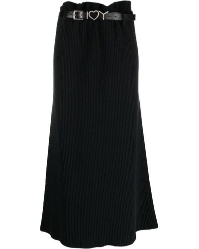 Y. Project Ribbed High-waisted Skirt - Black