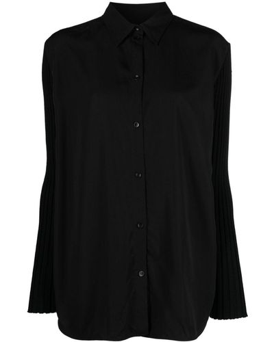 Totême Bi-material Shirt - Black