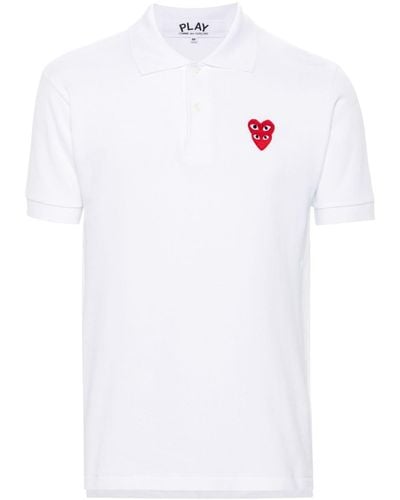 COMME DES GARÇONS PLAY Heart-patch Polo Shirt - White