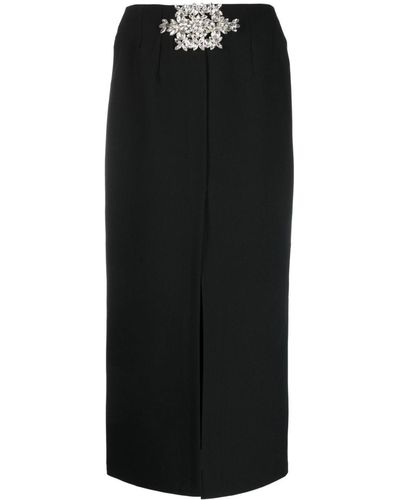 Loulou Hera Crystal-embellished Midi Skirt - Black