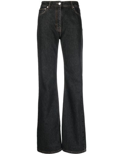 Moschino Jeans Mid-rise Wide-leg Jeans - Black