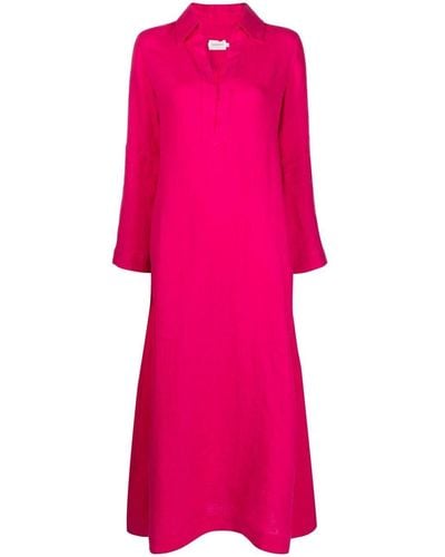 Three Graces London Veronica Long-sleeve Maxi Dress - Pink