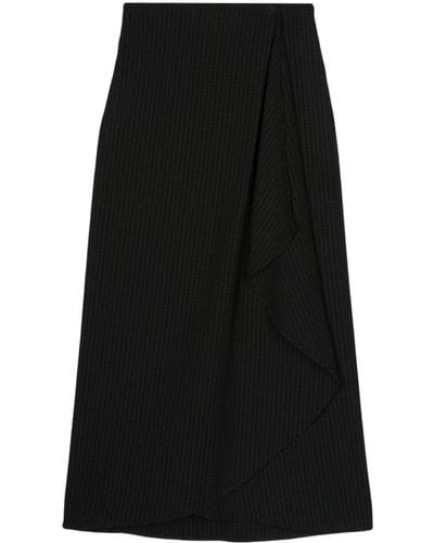 Bimba Y Lola Check-pattern Wrap-design Midi Skirt - Black