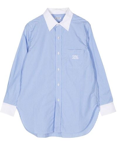 Bode Striped Cotton Shirt - Blue
