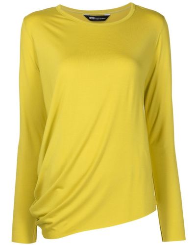 UMA | Raquel Davidowicz Draped Long-sleeve T-shirt - Yellow