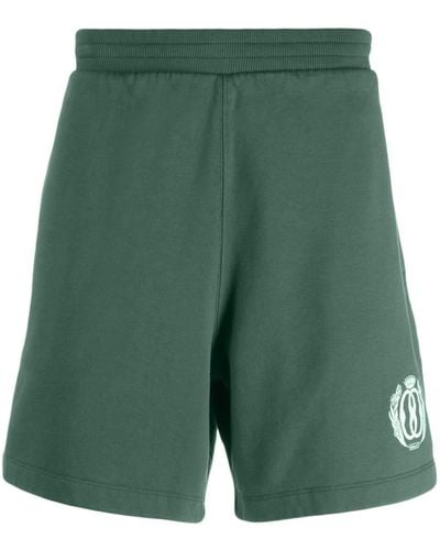 Bally Logo-print Organic-cotton Shorts - Green