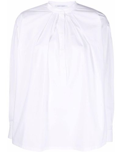 Alberta Ferretti Camisa con cuello mao - Blanco