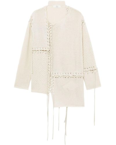 Y's Yohji Yamamoto Jersey asimétrico a paneles - Blanco