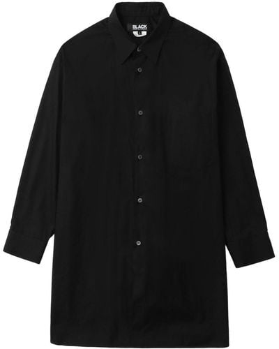 COMME DES GARÇON BLACK Katoenen Shirt Met Lange Achterkant - Zwart