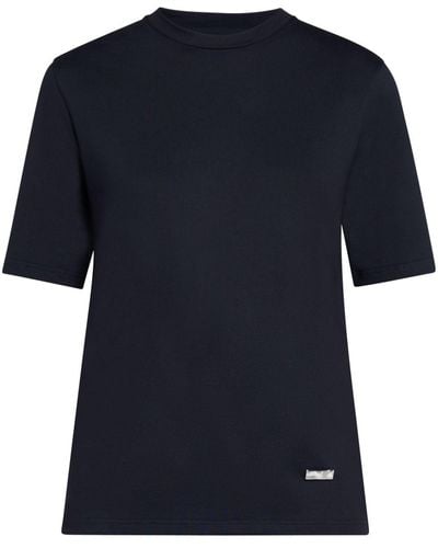 Jil Sander T-shirt Met Logoplakkaat - Blauw