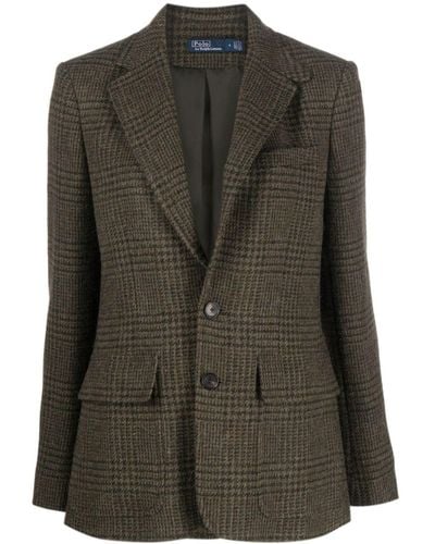 Polo Ralph Lauren Houndstooth Single-breasted Blazer - Green