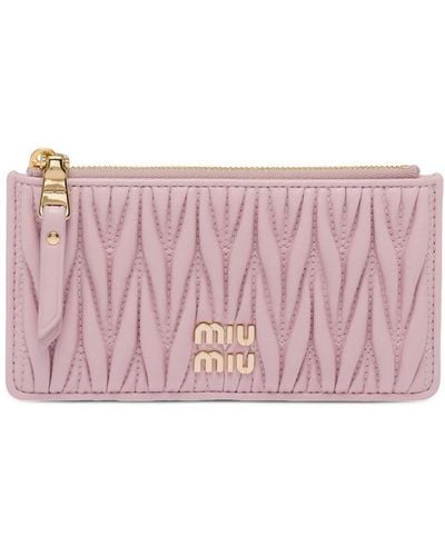 Miu Miu Matelassé Envelope Wallet - Pink