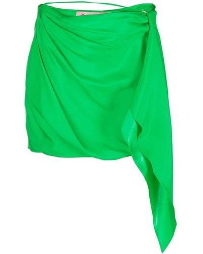 GAUGE81 Himeji Draped Silk Miniskirt - Green