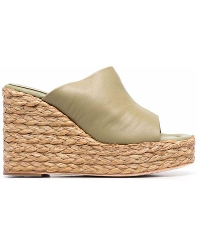 Paloma Barceló Tera 110mm Wedge Sandals - Green