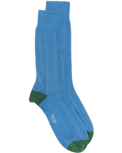 Paul Smith Pointelle-knit Ankle Socks - Blue
