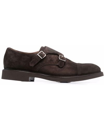 Doucal's Suede Double-buckle Monk Shoes - Brown