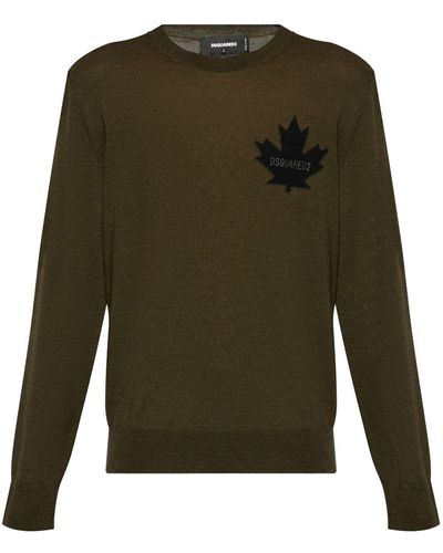 DSquared² Maple Leaf-intarsia jumper - Grün
