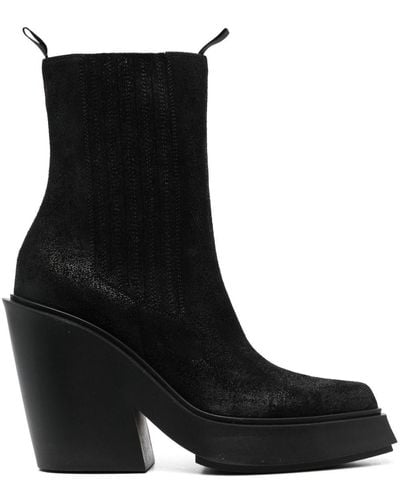 Vic Matié 110mm Leather Ankle Boots - Black