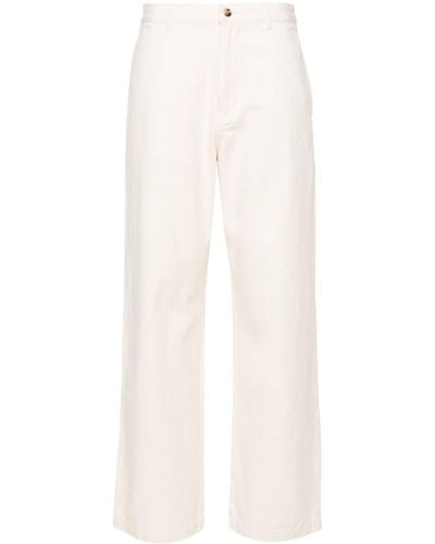 Denimist Wide-leg Cotton Chino Trousers - White