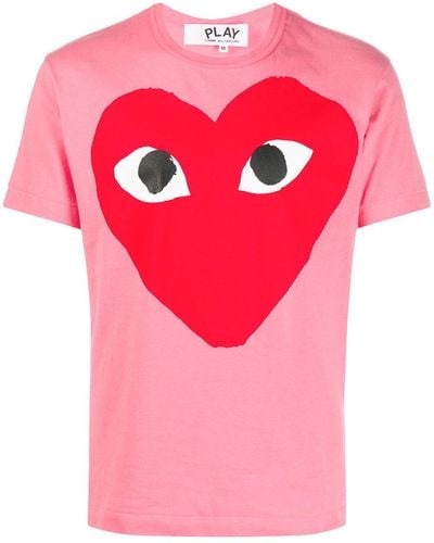 COMME DES GARÇONS PLAY T274 Bright Heart Logo T-shirt Pink