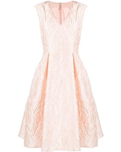 Talbot Runhof Jacquard A-line Dress - Pink