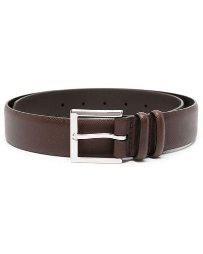 Orciani Saffiano Leather Belt - Brown
