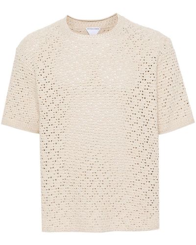 Bottega Veneta Short-sleeve Knitted T-shirt - Naturel