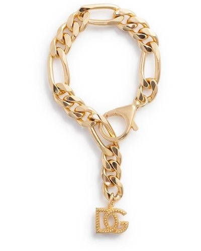 Dolce & Gabbana Dg-logo Chain Bracelet - Metallic