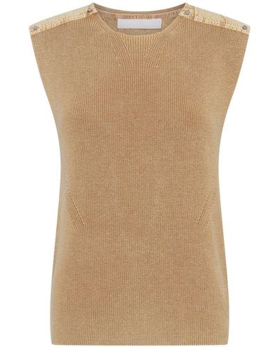 Dion Lee Panelled Knitted Tank Top - Natural