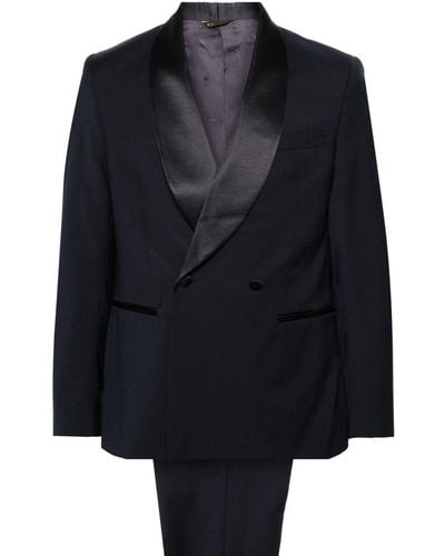 Manuel Ritz Shawl-lapels Double-breasted Suit - Black