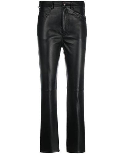 Simonetta Ravizza Gabry Slim-cut Leather Trousers - Black