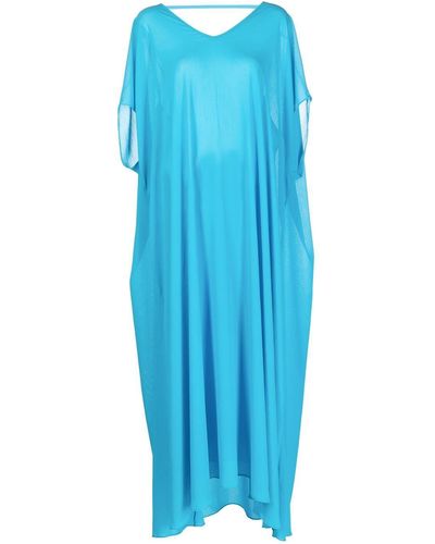 Bambah Vestido estilo caftán con cuello en V - Azul