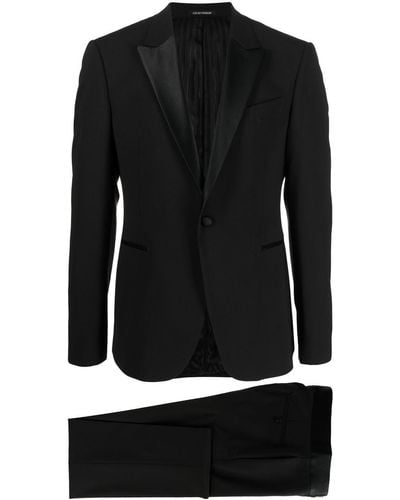 Emporio Armani Wool Single-breasted Suit - Black