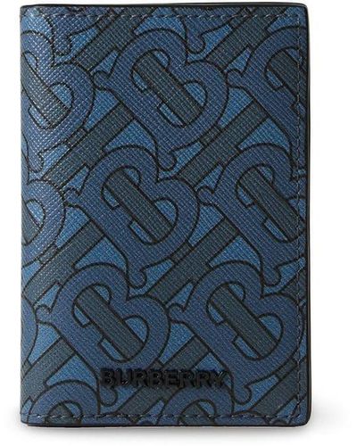 Burberry Monogram Bi-fold Cardholder - Blue