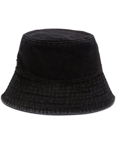 Ambush Logo-appliqué Denim Bucket Hat - Black