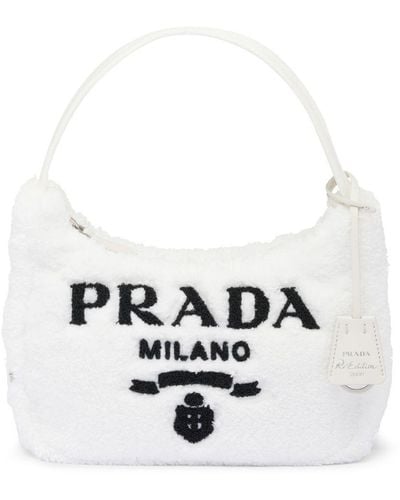Prada Re-edition 2000 Terry-effect Mini Bag - White