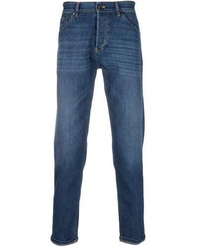 PT Torino Halbhohe Tapered-Jeans - Blau