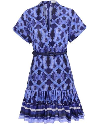 Rebecca Vallance Shiloh Organic Cotton Minidress - Blue