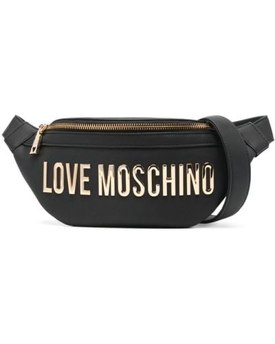 Love Moschino Logo-lettering belt bag - Bianco