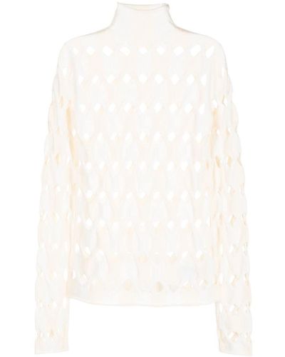 Dion Lee Woven-effect Long-sleeve Top - White