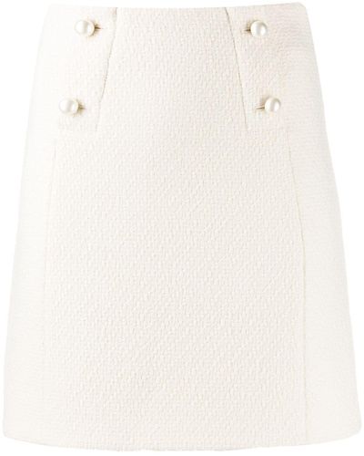 Sandro Pearl Embellished Mini Skirt - White