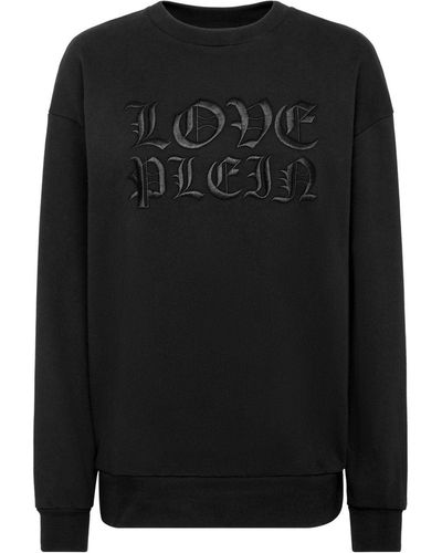 Philipp Plein Logo-patch Cotton Sweatshirt - Black