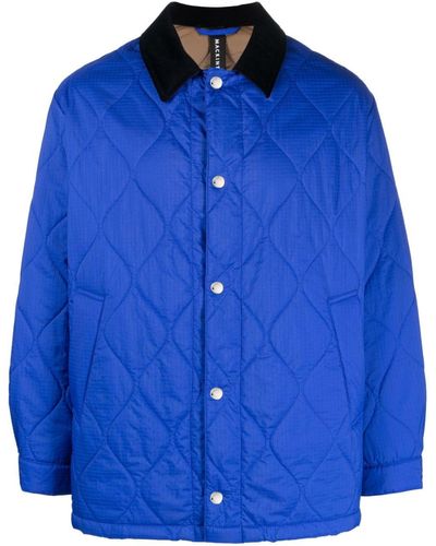 Mackintosh Teeming Quilted Coach Jacket - Blue