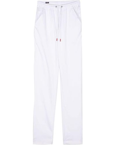 Kiton Cotton Tapered-leg Track Pants - White