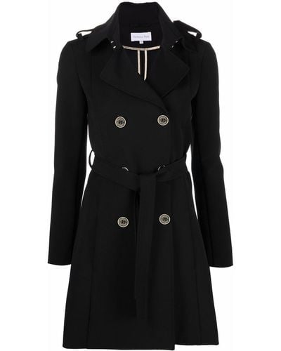 Patrizia Pepe Double-breasted Belted Trench Coat - Black
