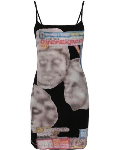 DIESEL D-hopy-n1 Graphic-print Mini Dress - Black